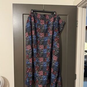 Simply Be Blue and Pink Maxi A-Line Skirt